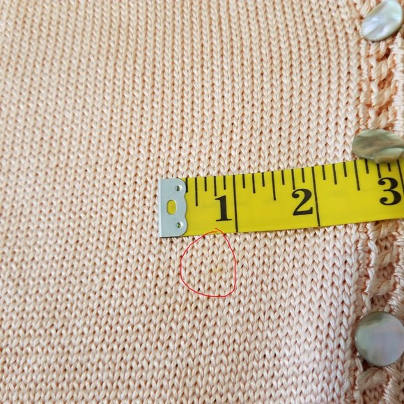 Vintage Peach Handknit Cardigan Sweater, Size S/M - Picture 11 of 14